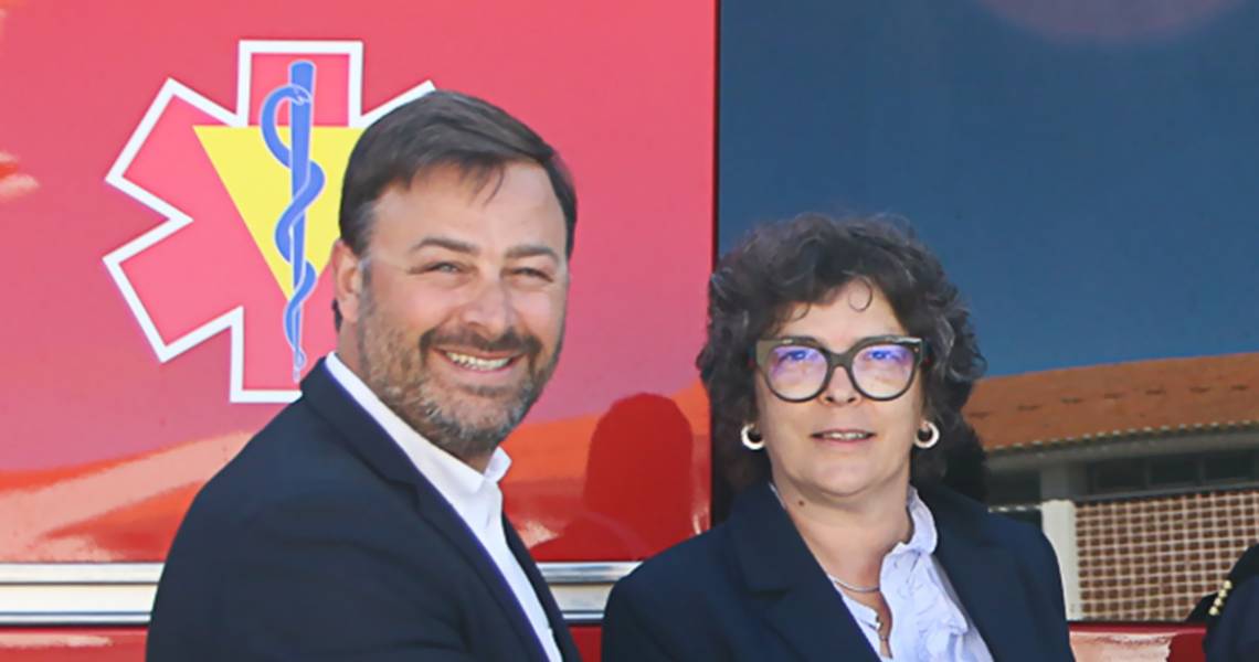 Luís Dias, Presidente da Câmara Municipal de Vendas Novas e Paula Valentim, presidente da Associação Humanitária dos Bombeiros Voluntários de Vendas Novas
